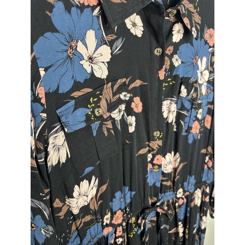 Torrid Dress Womens 0 US Large Floral Button Down Midi Rayon Stretch Casual - Picture 4 of 7